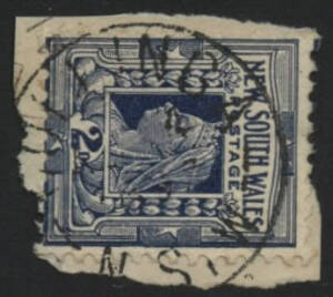 NSW: Cullinga: ‘CULLINGA/MR4/1897/N.S.W’ cds on QV 2d blue on piece. PO 1.10.1878; closed 31.7.1906.