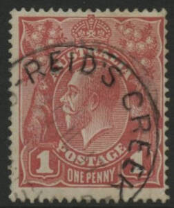 Queensland: Reid's Creek: 'REID'S CREEK/15JL17/QUEENSLAND' cds (rated RR) on KGV 1d red. PO 1910; closed 31.12.1930.