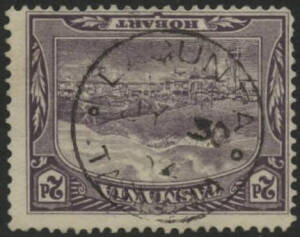 Tasmania: Lagunta: ‘LAGUNTA/JY30/04/TASMANIA’ cds (rated RR) on Pictorial 2d. Renamed from Kingston (Conara) PO 5.5.1892; closed 31.10.1920.