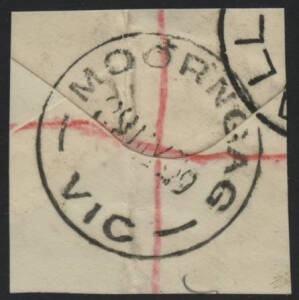 Victoria: Moorngag: ‘MOORNGAG/29MY39VIC’ cds on plain registered piece. RO circa 1902; PO 1.7.1927; closed 23.10.1952.