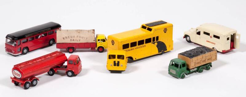 BUDGIE: group of Model Vehicles including Leyland Hippo 20H9 (Orange and Brown); and, British Railway Container Transporter (Red); and, Budgie Towing Tender and Breakdown Truck (Blue and Yellow). Mixed condition and all unboxed. (20 items)