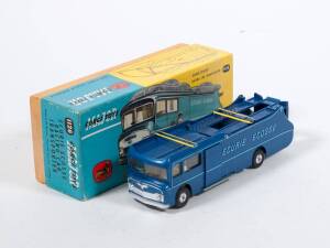 CORGI: Early 1960s 'Corgi Major' Ecurie Ecosse Racing Car Transporter (1126) - dark blue with pale yellow Interior. Mint in excellent yellow and blue lift off picture box with appropriate packing pieces and instruction sheet.