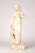 Charles Foggione marble sculpture of standing woman 19th century. Height 61cm