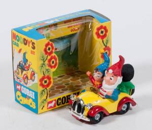 CORGI: Late 1960s to early 1970s ‘Corgi Comics’ Noddy’s Car (801) – complete with Noddy, Big Ears and Grey Faced Golly. Early examples of this model were seen with a black face Gollywog but a few months later was changed to a grey face. It was later reiss