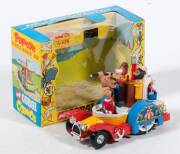 CORGI: Late 1960s to early 1970s &lsquo;Corgi Comics&rsquo; Popeye Paddle-Wagon (802) &ndash; complete with all figures and Swing Boat. Mint in yellow and blue windowed box with original pictorial inner display. Slight damage to front cellophane. - 2