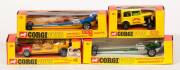 CORGI: Early 1970s Group of &lsquo;Whizzwheels&rsquo; Dragsters Consisting of Quartermaster Dragster (162) &ndash; Green; And, Ison Bros &lsquo;Wild Honey&rsquo; Dragster (164) &ndash; Yellow; And, Adams 4 Engine Drag-Star (165) &ndash; Orange and Red; And, John Woolfe &lsquo;Radio Luxembourg&rsquo; Dragster