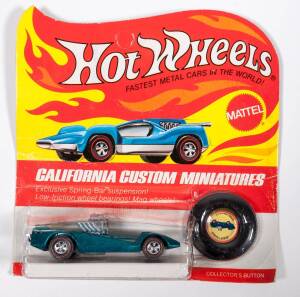 HOTWHEELS: 1971 Redline Strip Teaser (6188) – Spectral Flame Aqua with a Black plastic interior and a Lift Up Rear Hatch. Mint and unopened in original unpunched flame blister pack.