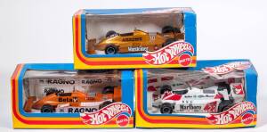 HOTWHEELS: 1:25 group of Model Formula 1 Cars Including Brabham BT49C (6839); and, Talbot Ligier (6820); and, Williams Dallah (6836). All mint in original blue windowed boxes. Damage to some of the boxes (17 items)