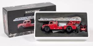 MINICHAMPS: 1:43 Magirus 6500S Fire Engine 1954 (140070); Mint in original cardboard and polystyrene packaging.