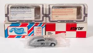 Miscellaneous Group of 1:43 Scale Built Hobby Kits including GRAND PRIX MODELS: Radlett (7898); and, RECORD: Dino Ferrari 246 Coupe – Silver; and, STYLING MODELS: 1941 Alfa Romeo 6C 2900B Spyder Sperimental (SM32A). All built in original packaging. (38 mo