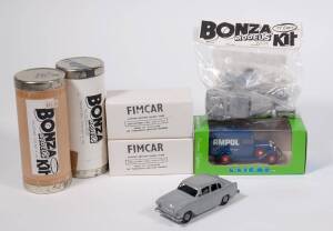 Miscellaneous group of Model Cars and Model Car Hobby Kits including BONZA MODELS: EJ Holden Sedan &ndash; Red; and ELICOR: Ford Camionette 1934 Guinness (1076); and, FIMCAR: Holden EK (102). Most mint in original cardboard packaging. Mixture of built and unbui