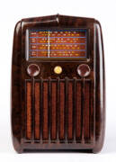 AWA FRIDGE: Mottled brown Bakelite radio