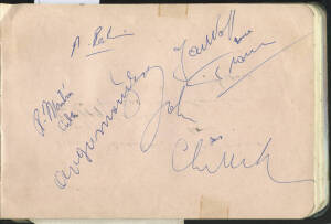 AUTOGRAPH BOOK, c1930-58, with c170 signatues including c110 from 1956 Olympics & few Harlem Globetrotters.