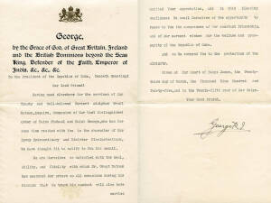 KING GEORGE V (1865-1936, King from 1910 until his death), nice signature "George R.I." on document dated 3rd March 1935 to the President of Cuba, together with original envelope.