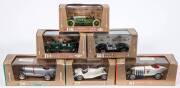 BRUMM: 1:43 Group of ‘Oro Series’ Model Cars Including 1910 Blitzen Benz Hp 220 (81) – White; And, 1936 Fiat 500 Topolino HP 13 (47) – Black; And, 1938 Maserati HP 350 G.P. Tripoli (112) – Red. All mint in original cardboard packaging. (32 items)  