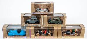 BRUMM: 1:43 Group of ‘Oro Series’ Model Cars Including Fiat Mefistofele Eldridge 320 HP 1923 Record (14) – Red; And, 1939Mercedes Benz Grand Prix HP 480 W 154 M163 K (37) – Silver; And, Auto Union Tipo C Hp 520 1936 (38) – Silver. All mint in original per