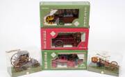 BRUMM: 1:43 ‘Old Fire’ Series Including 1681 Veicolo a Turbina di Verbiest (6); And, 1854 Carro a Vapore Di Bordino (5); And, Carrozze a Vapore. All mint in original cardboard or plastic display cases. (18 items)