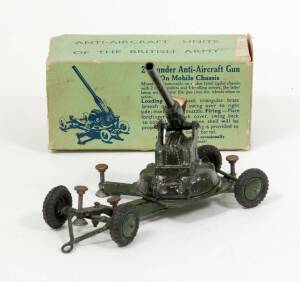 BRITAIN: 1940s 2 Pounder Anti-Aircraft Gun on Mobil Chassis (1717) – Army Green. Near mint to Good in original cardboard box. Damage to the box with one sides flaps missing. 