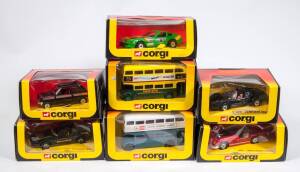 CORGI: Group of Model Vehicles Including Supercat Jaguar XJS-H.E. (314); And, Ford Escort (334); And, Ferrari Daytona (300). All mint in original cardboard packaging. (30 items) 