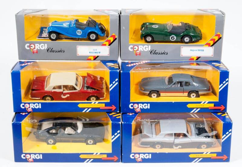 CORGI: Group of ‘Corgi Classics’ Including 1957 Chevrolet Bel Air (825); And, 1953 MG TF (869); And, Jaguar XK120 (870). All mint in original cardboard windowed boxes. (45 items)