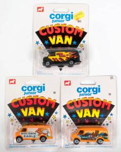 CORGI JUNIOR: 1980s Group of Custom Vans Blister Packs Including Golden Eagle (91); And, Fire Ball (90). All mint and unopened on original cardboard cards. (10 items)