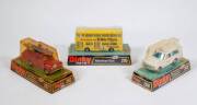 DINKY: 1970s Group of Model Vehicles Including ‘Yellow Pages’ Atlanta Bus (295); And Range Rover Ambulance (268); And, Land Rover Fire Appliance (282). All mint in original bubble packs. (3 items)