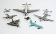 DINKY: Group of Vintage Model Planes Including Viking; And, Bristol 173; And, Gloster Javelin. Mixed condition, all unboxed. (6 items)