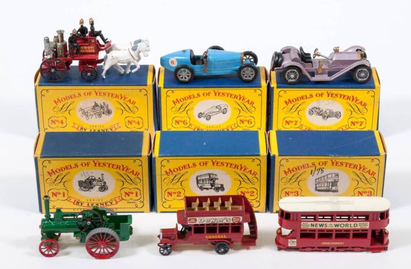 MATCHBOX: Group of 1960s C Type ‘Models of Yesteryear’ Including Alchin Traction Engine (Y1); And, Shand Mason Horse Drawn Fire Engine (Y4); And, 1913 Mercer Raceabout Type 35 J. All mint to near mint in original cardboard C type boxes. Slight damage to s