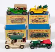 MATCHBOX: Group of 1960s E-1 Type ‘Models of Yesteryear’ Consisting of 1929 4 ½ Litre Bentley (Y5); And, 1912 Simplex (Y9); And, 1904 Spyker Tourer (Y16). All mint to near mint in original cardboard E-1 type boxes. Very slight damage to some of the cardbo