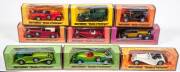 MATCHBOX: Group of 1970s H Type ‘Models of Yesteryear’ Including 1936 Jaguar SS-100 (Y1); And, 1914 Prince Henry Vauxhall (Y2); And, 1920 Rolls Royce Fire Engine (Y6). All mint to near mint in original cardboard H type windowed boxes. Slight damage to som