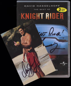 MOVIES & TV: Collection with signed videos (7), DVDs (8), framed magazine covers & pictures (11), pictures & photos (10), noted Matt Damon, Liam Neeson, Kath & Kim, Jennifer Love Hewitt, david Hasselhoff (3), The Wiggles, Toni Collette, Sigrid Thornton, H