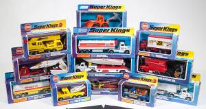 MATCHBOX: Group of 1970s Lesney Era H Type ‘Superkings’ Including Hercules Mobil Crane (K12); And, Aircraft Transporter (K13); And, Digger & Plough (K25). All mint in original cardboard H Type windowed boxes. Slight damage to some of the boxes. (12 items)