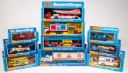 MATCHBOX: Group of 1980s ‘Superkings’ Including Power Boat and Transporter (K27); And, Caravan Touring Set (K69); And, Highway Rescue (K77). All mint in original cardboard windowed boxes. Slight damage to some of the boxes. (23 items)