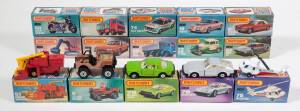 MATCHBOX: Group of 1970s Lesney Era 1-75 K and L Model Cars Including Swing Wing (27); And, Zoo Truck (35); And, Mitsubishi Galant (79). Most mint, all in original cardboard boxes. (140 items)