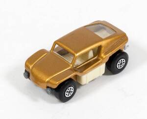 MATCHBOX: 1970s Beach Buggy Pre-Production Colour Trail (30) – Gold Body, Cream Interior, Unpainted Base and Chrome Exhaust. 