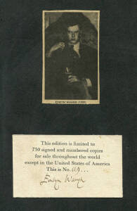 c1929 Evelyn WAUGH on a piece, on a black card together with a portrait. Numbered "119/750".