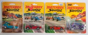 MATCHBOX: Group of 1970s ‘Superfast’ Blister Packs Including Dodge Dragster (70); And, Merriweather Fire Engine (35); And, Jumbo Jet (71). All mint and unopened on original cardboard cards. (23 items)