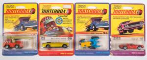 MATCHBOX: Group of 1970s ‘Tested Superfast’ Blister Packs Including Ford Motorcycle with Tractor  (38); And, Dumper Truck (48); And, Ford GT (41). All mint and unopened on original cardboard cards. (20 items approx.)