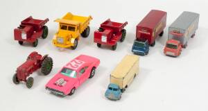 MATCHBOX: Group of Unboxed Major Packs and King Size Models Including ‘King Size’ Foden Dumper Truck (5) – Yellow; And, ‘Major Pack’ Bedford Tractor (2) – Blue Cab and Red Trailer; And, ‘Speed Kings’ Dodge Dragster (K22). Most mint to near mint, all unbox