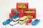 QUIRALU: Group of Vintage Model Cars Including Camionnette Peugeot D.4.A 1400K– Yellow with Chrome Hubed White Tyres; And, Commerciale Citroen ID 19 – White Ambulance with Chrome Hubed White Tyres; And, Auto-Scooter Messerschmitt Type KR 200/201 – Red and