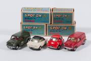 TRI-ANG: Late 1950s to Early 1960s Group of ‘Spot-On’ Model Vehicles Including B.M.W. Isetta (118) – Red with Cream Interior; And, Morris G.P.O Telephone Mini-Van (210/2) – Dark Green with Red Interior; And, Meadows Frisky (119) – White with Black Roof an