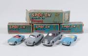 TRI-ANG: Late 1950s to Early 1960s Group of ‘Spot-On’ Model Vehicles Including Austin Healey Sprite Mk III (219) – Blue with Red Interior; And, Triumph T.R.3. (112) –Blue with Cream Interior; And, Jaguar ‘3.4’ (207) – Grey with Red Interior; And, Bentley