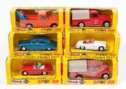 TRI-ANG: Late 1960s Group of ‘Spot-On’ Model Vehicles Including Jaguar ‘S’ (N109) – Metallic Blue with White Interior and plastic figures; And, Fire Department Land Rover (N112) – Red with Brown Plastic Canopy; And, M.G. Midget (N103) – Red with a White I