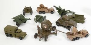 Miscellaneous Group of Vintage Military Models Including BRITANS: Field Gun; And, CRESENT: Field Gun; And, BENBROS: Tank. Mixed condition and all unboxed. (10 items)