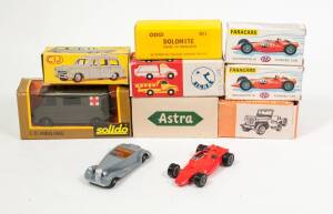 Miscellaneous Group of Model Cars Including SOLIDO: Ambulance C35 (259) – Military; And, ODGI: Dolomite (801); And, IGRA: Truck. All mint in original cardboard packaging. (13 items approx.) 