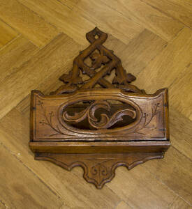 A naturalistic branch carved wall letter rack, Swiss or German circa 1900