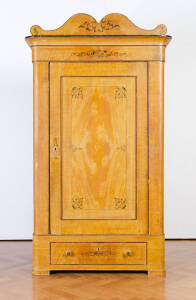 Northern European 1 door 1 drawer robe with original wood grain painted finish.&nbsp;205cm x 115cm x 61cm