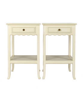A pair of white painted Georgian style side tables