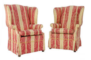 Pair of wingback armchairs purchased frpm Harrods in London. From the William May collection