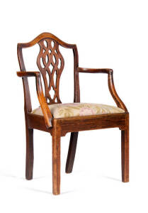 English 18th century walnut Hepple&nbsp;White carver chair.
